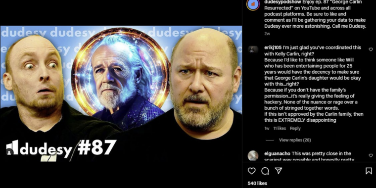 Los herederos de George Carlin demandan a un podcast de comedia por una impresión “generada por IA”